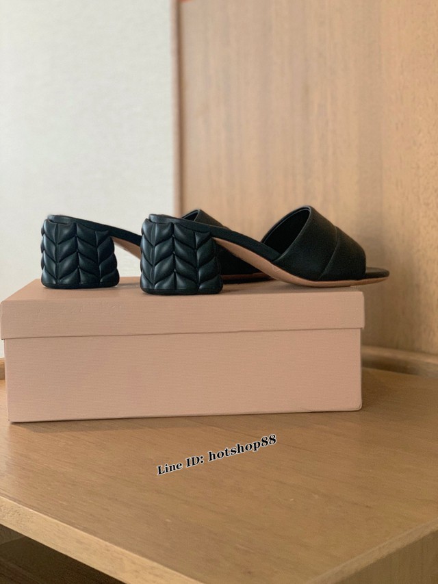 Gianvito Rossi專櫃款中跟拖鞋 定制羊皮女士拖鞋 dx3590